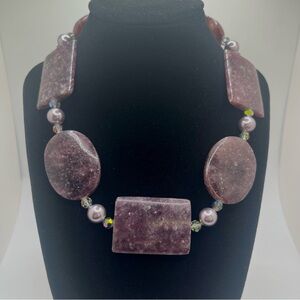 Lepidolite Statement Necklace
Sterling Silver Clasp Artisan